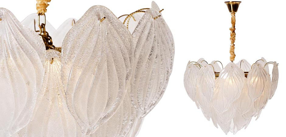 Люстра Textured Glass Chandelier Petal 8