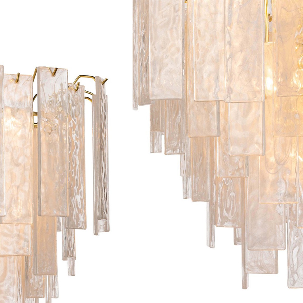 Люстра Textured Glass Chandelier Rectangular Pendants