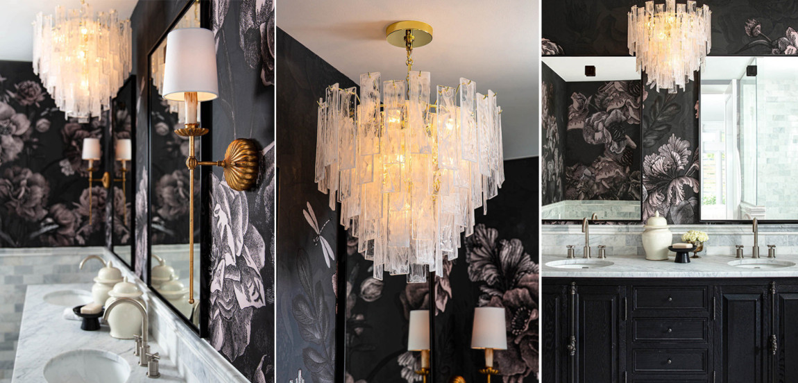 Люстра Textured Glass Chandelier Rectangular Pendants