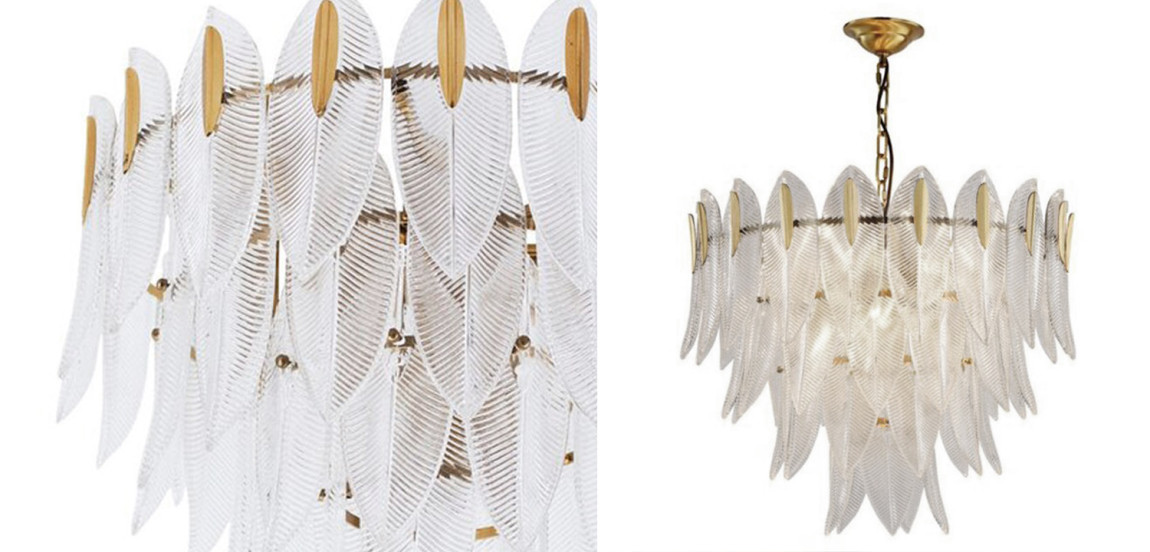 Люстра Textured Glass Petals Chandelier