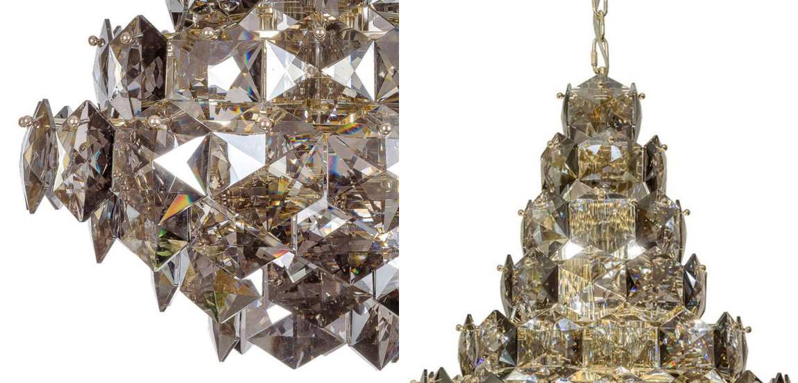 Люстра Tiers Crystal Light Chandelier Smoky 54