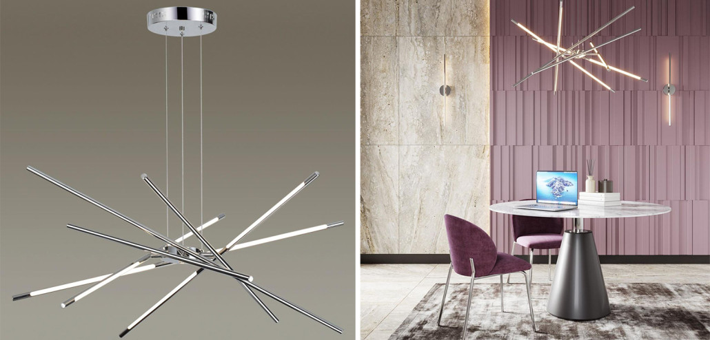 Люстра Trumpet Tube Chrome Chandelier