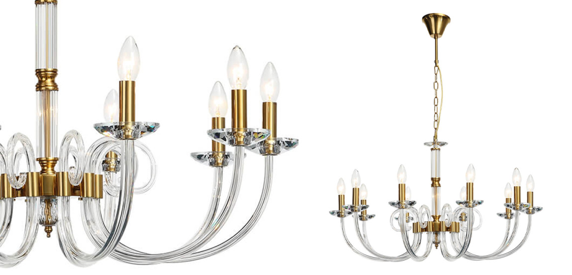 Люстра Twisted Glass Candles Chandelier 10