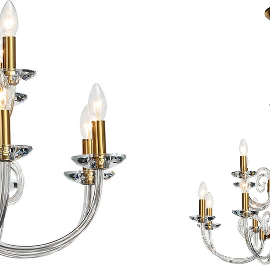 Люстра Twisted Glass Candles Chandelier 12