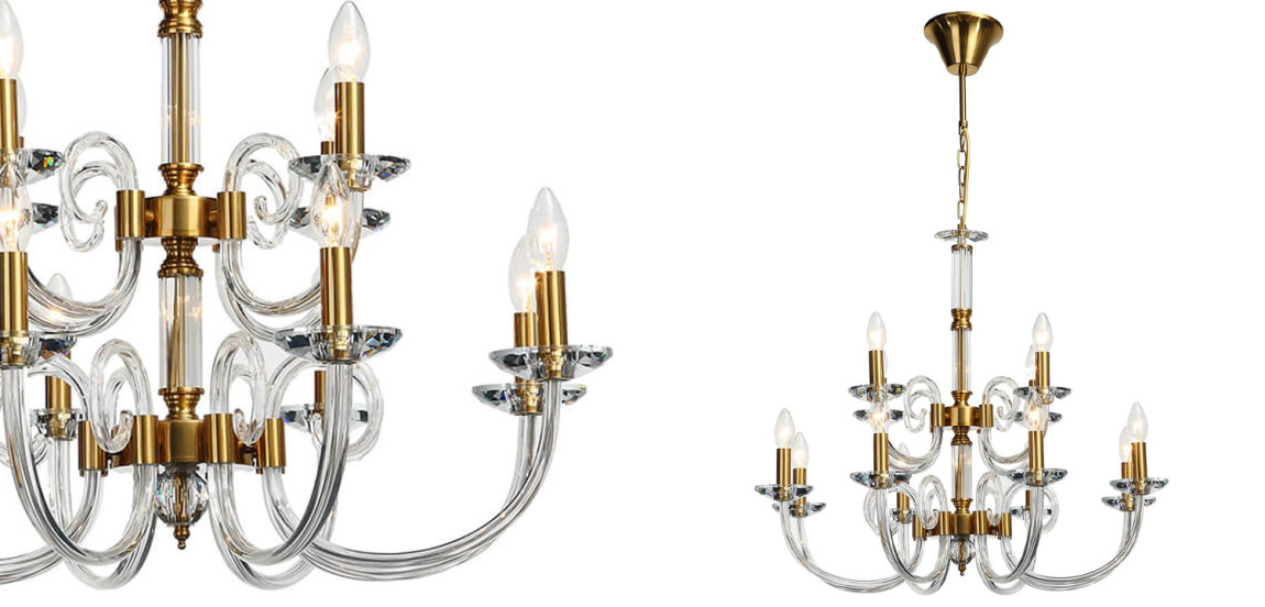 Люстра Twisted Glass Candles Chandelier 12