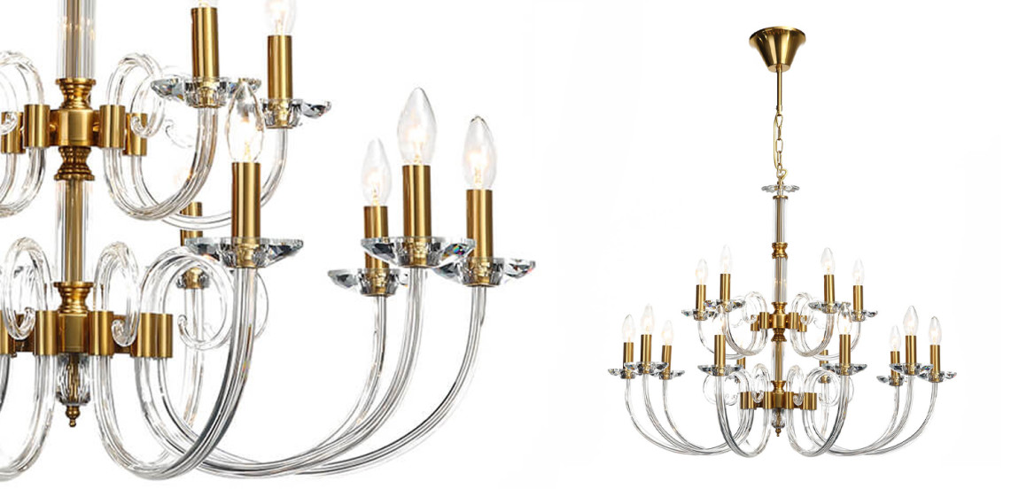 Люстра Twisted Glass Candles Chandelier 15
