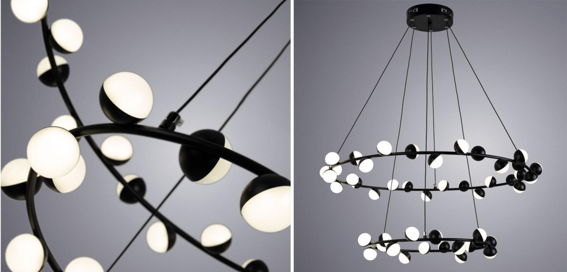 Люстра Vilelme Chandelier black double