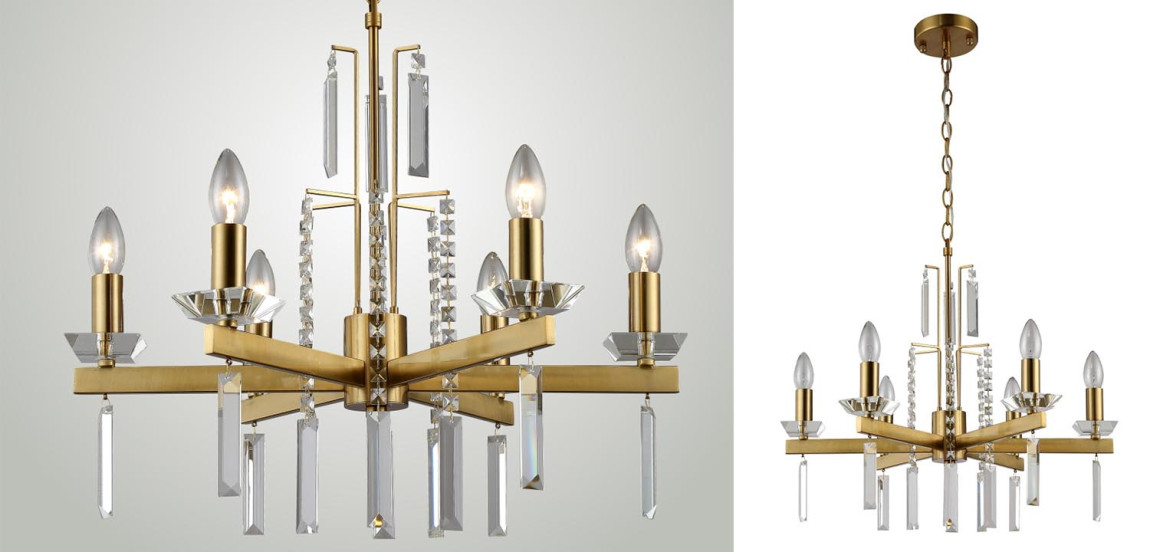 Люстра Vivien Crystal Brass Chandelier 6