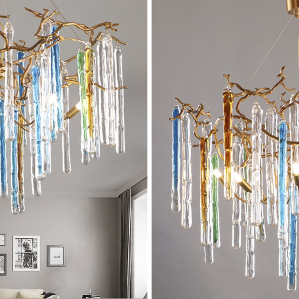 Люстра Waterfall Chandelier Blue
