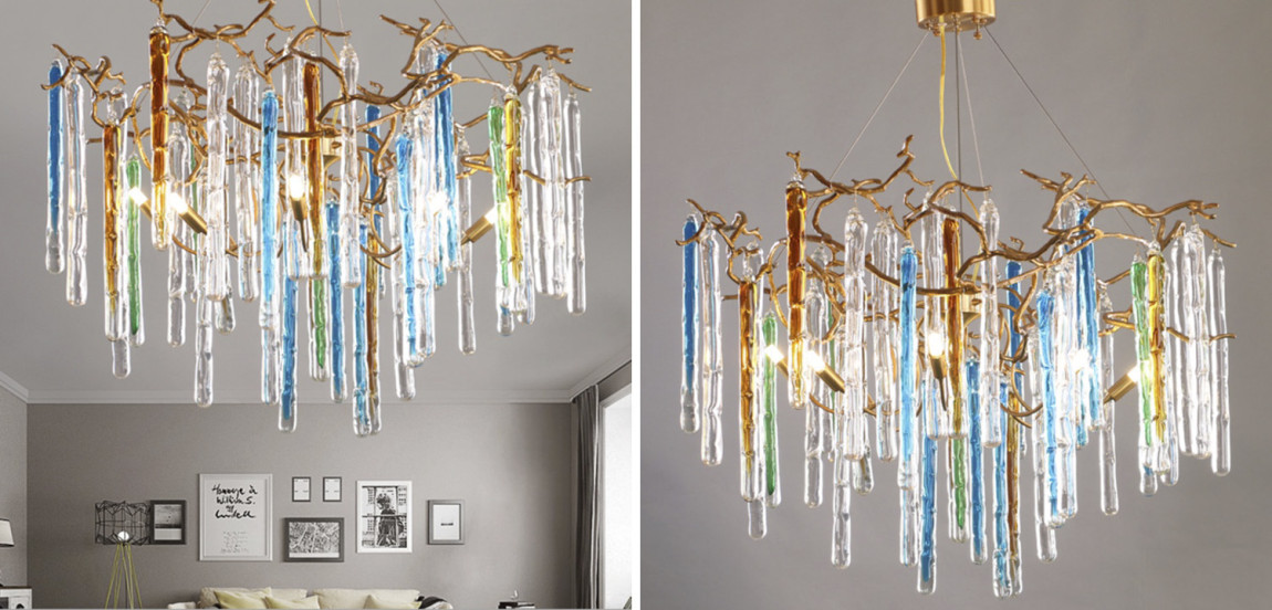 Люстра Waterfall Chandelier Blue