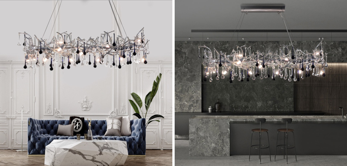 Люстра Waterfall Chandelier Crystal Silver Drops