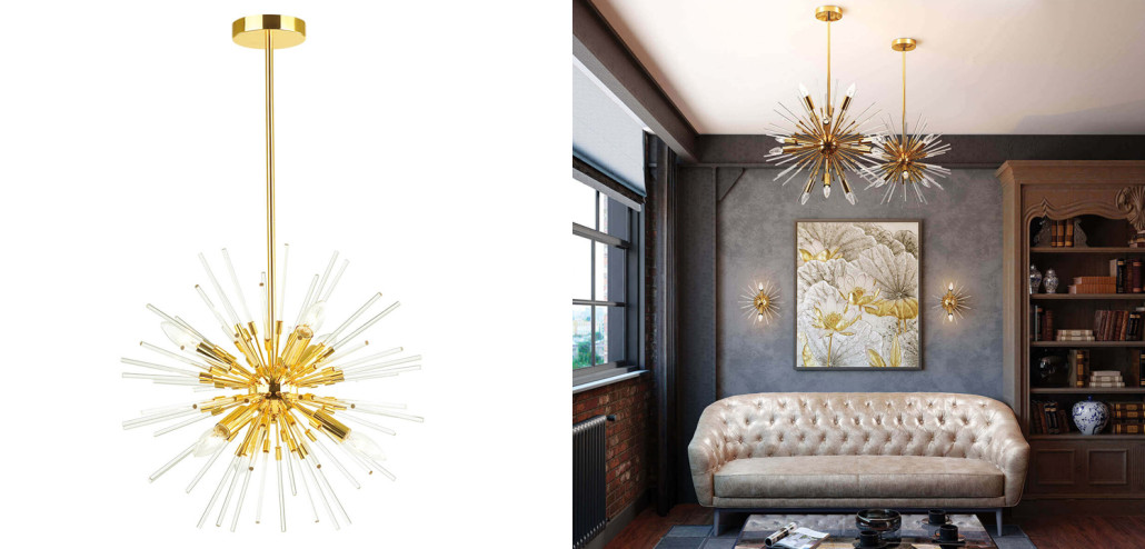 Люстра Welund Sputnik Chandelier gold