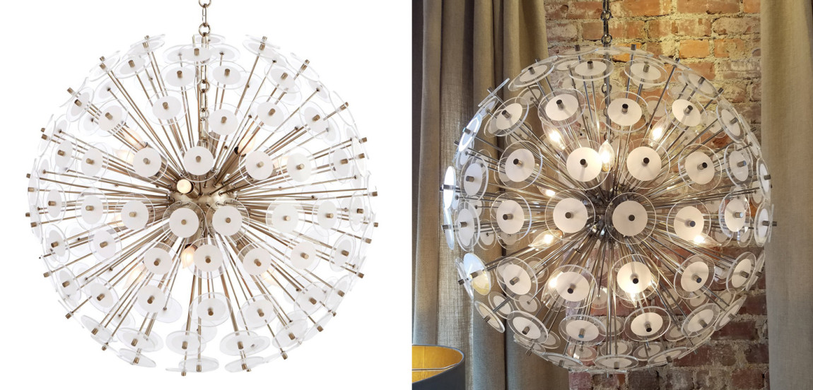Люстра White Disco Glass Sputnik Chandelier 56