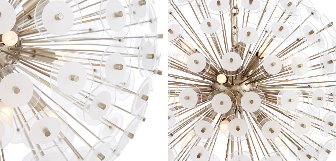 Люстра White Disco Glass Sputnik Chandelier 56