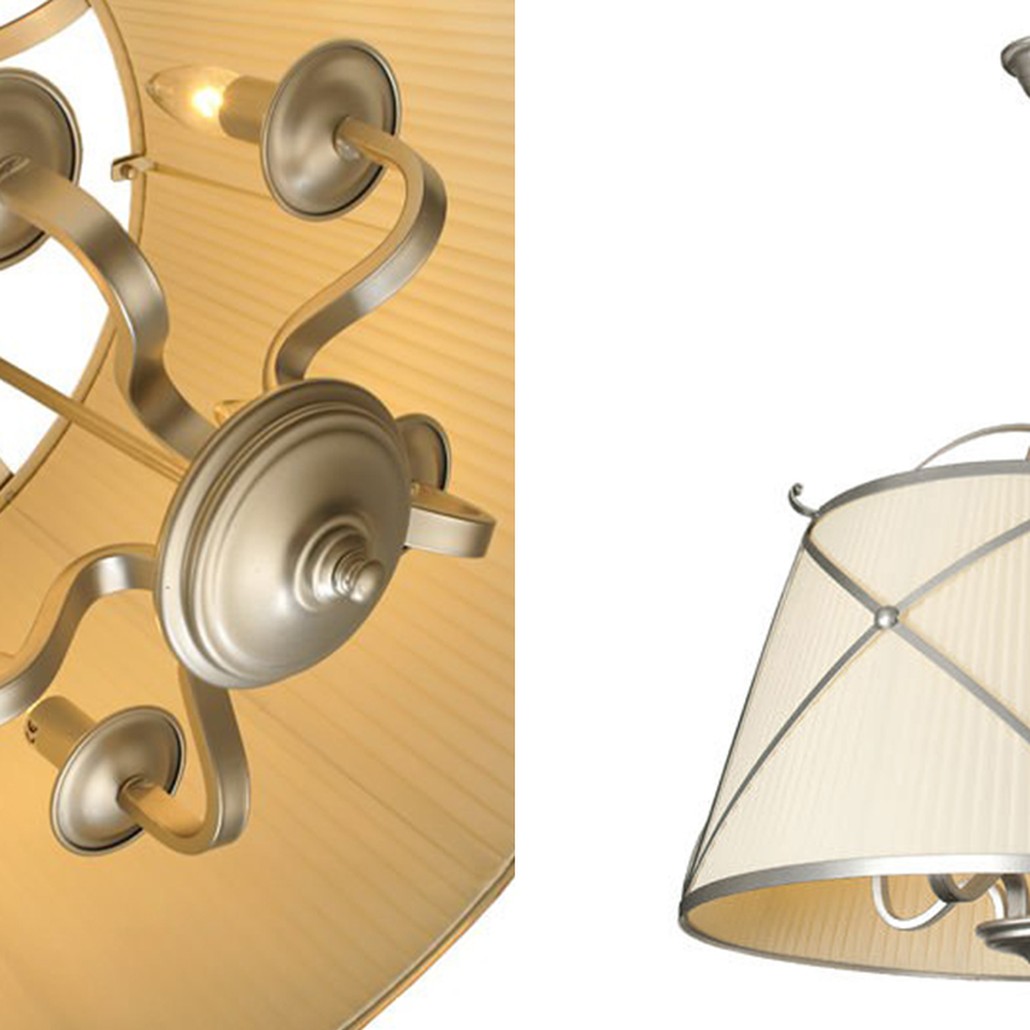Люстра абажур Provence Lampshade Light Silver Chandelier