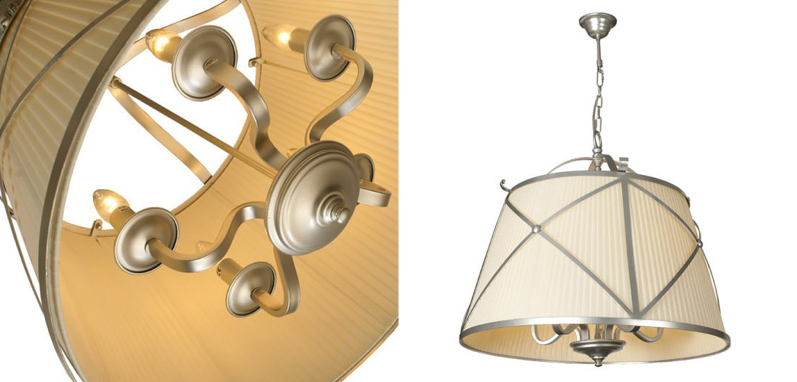 Люстра абажур Provence Lampshade Light Silver Chandelier