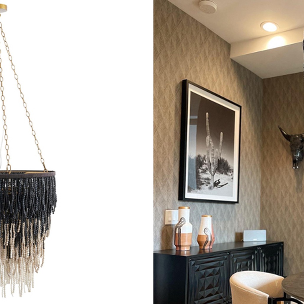 Люстра Амбре деревянные бусы LIZZY CHANDELIER