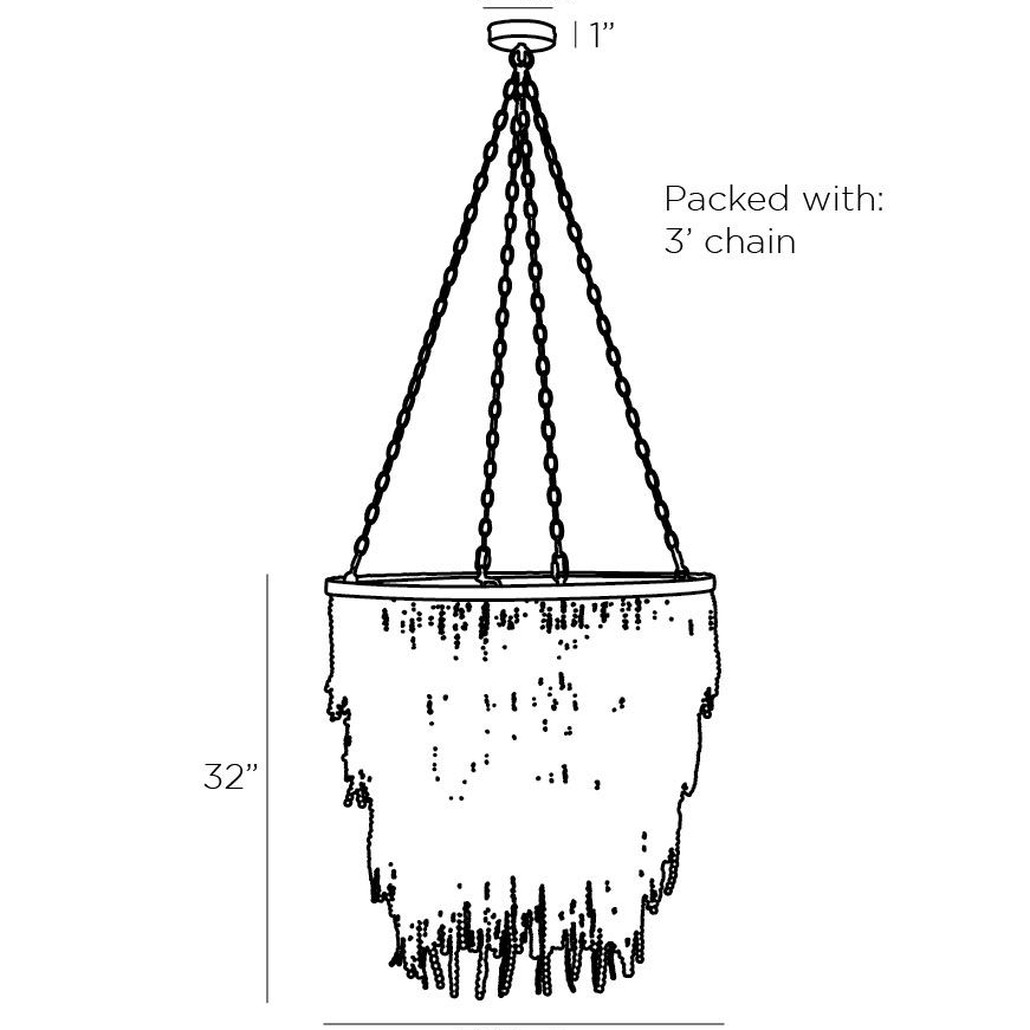 Люстра Амбре деревянные бусы LIZZY CHANDELIER