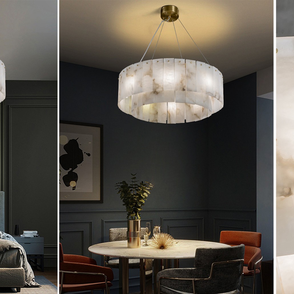 Люстра Арт-Деко натуральный мрамор Art-Deco Chandelier Marble