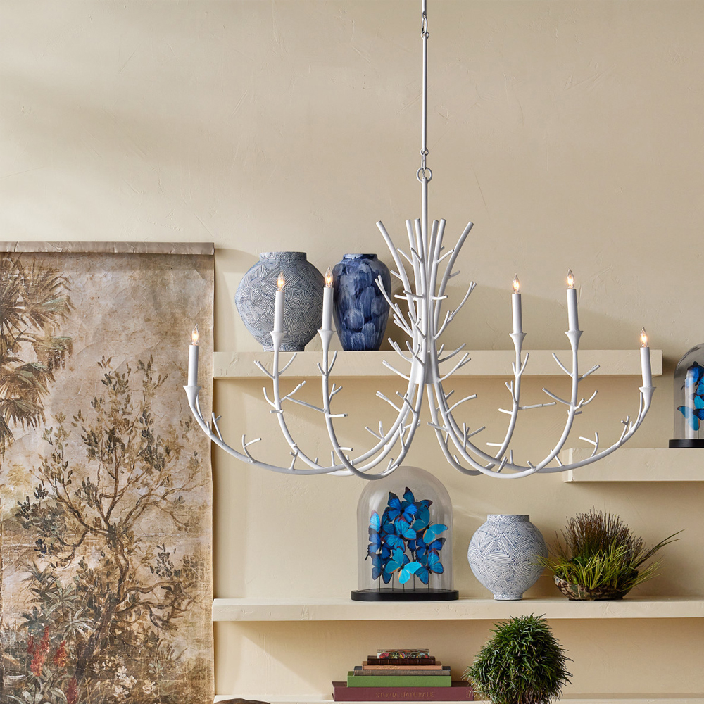 Люстра белая в виде веток White Natural Lines