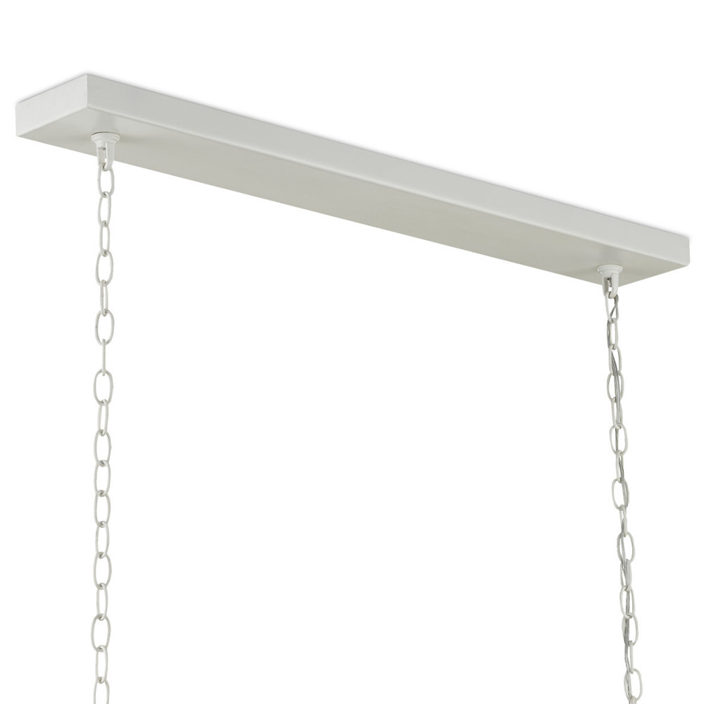 Люстра белая прямоугольная с абажурами в виде цветков тюльпана White Tulips