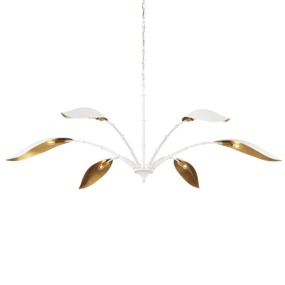 Люстра белая с плафонами в виде лепестков Delicate Flower