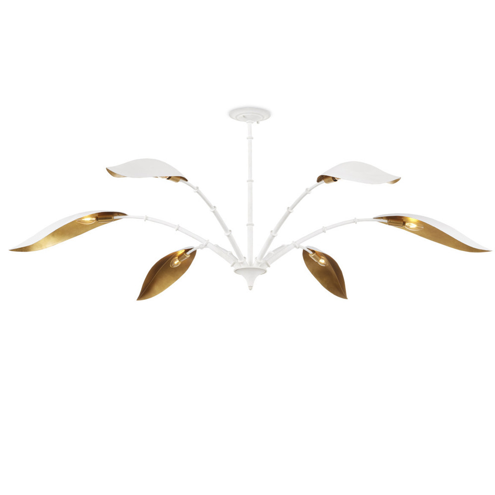 Люстра белая с плафонами в виде лепестков Delicate Flower