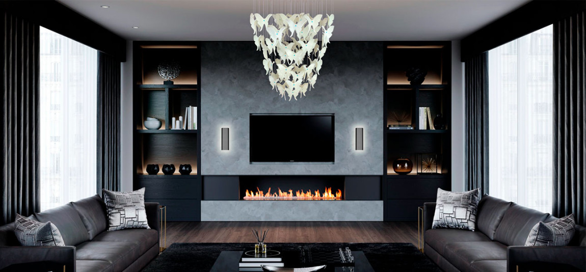 Люстра Белые Бабочки Светло-Зеленая база Night Butterflies Chandelier