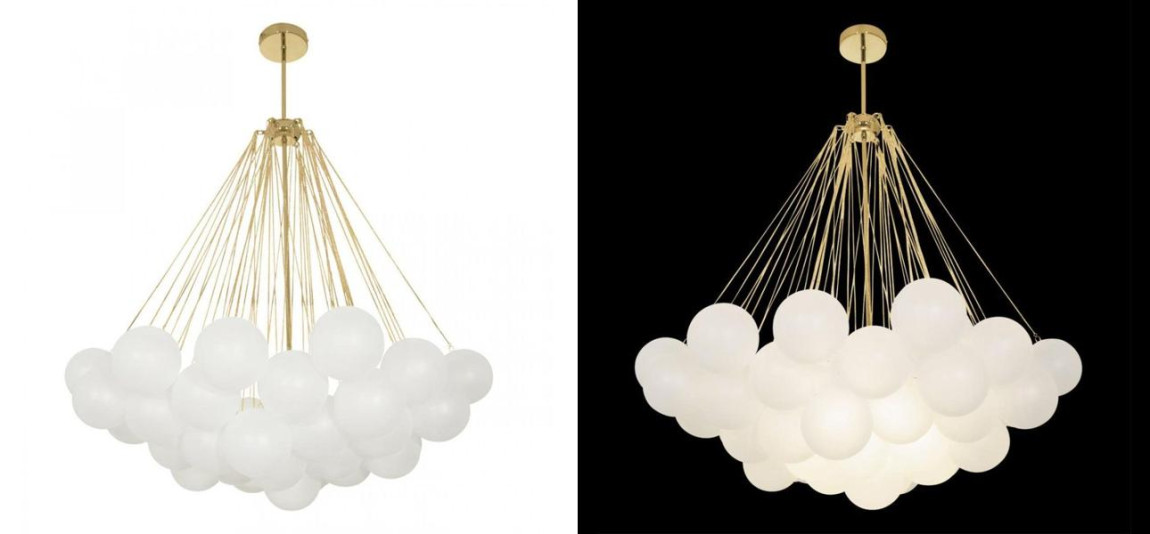 Люстра Белые Шары Apparatus Studio CLOUD Gold диаметр 100 см