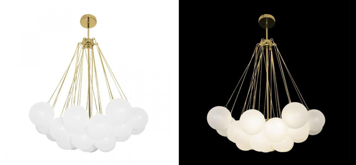 Люстра Белые Шары Apparatus Studio CLOUD Gold диаметр 60 см