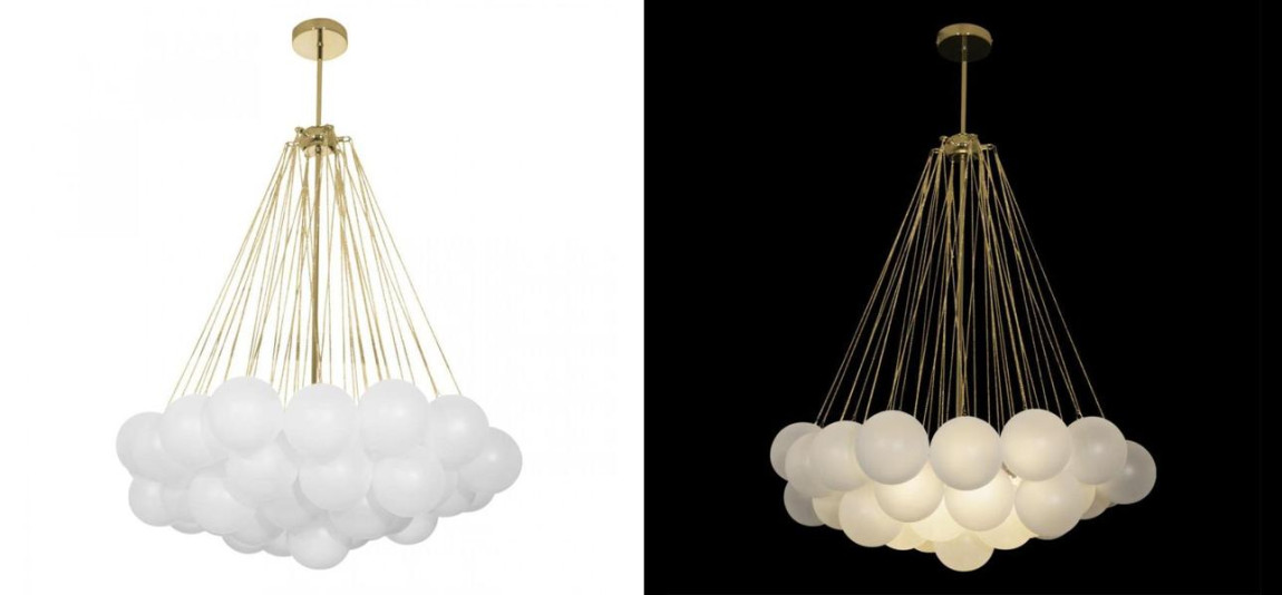 Люстра Белые Шары Apparatus Studio CLOUD Gold диаметр 80 см