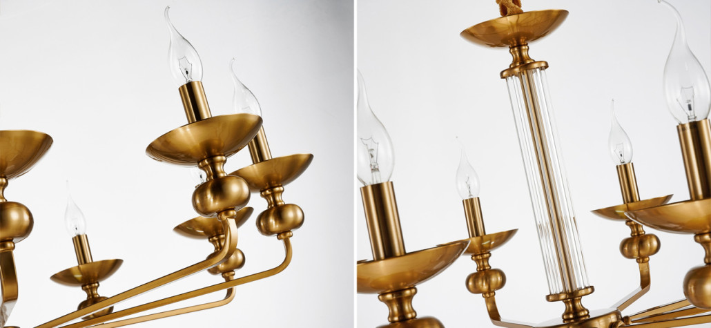 Люстра бронзового цвета со стеклянным декором Candelabrum D91 см