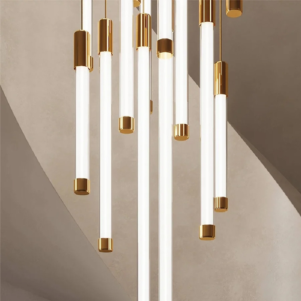 Люстра в современном стиле с 30-ю каскадными светодиодными лампами Golden LED Rain