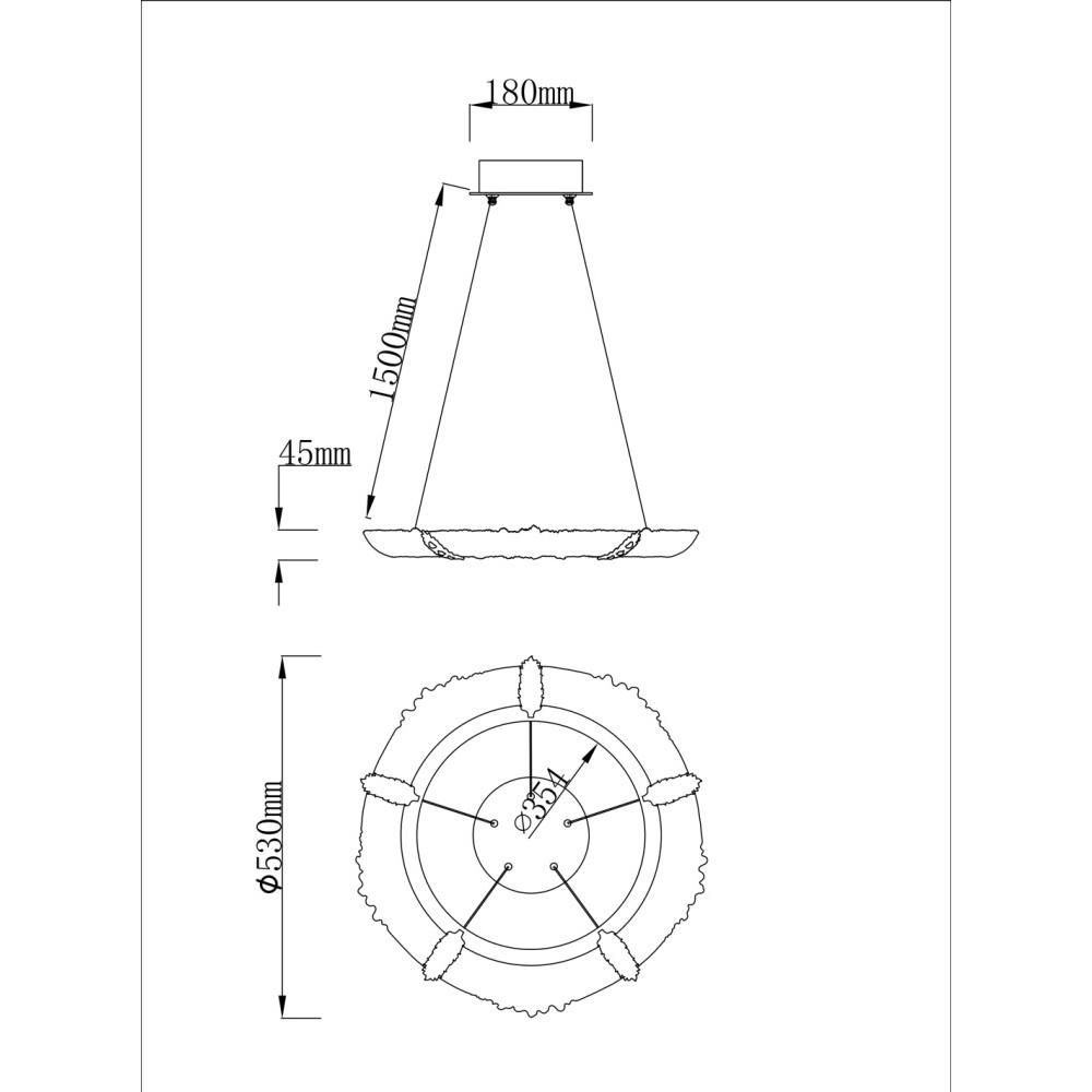Люстра в форме кольца розовая Warm Pink Light