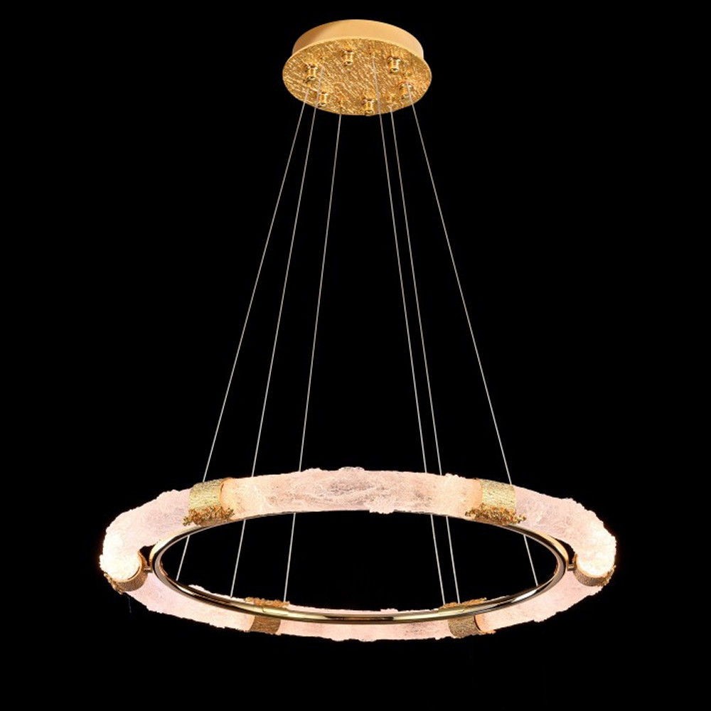 Люстра в форме кольца с золотым декором Warm Heavenly Light
