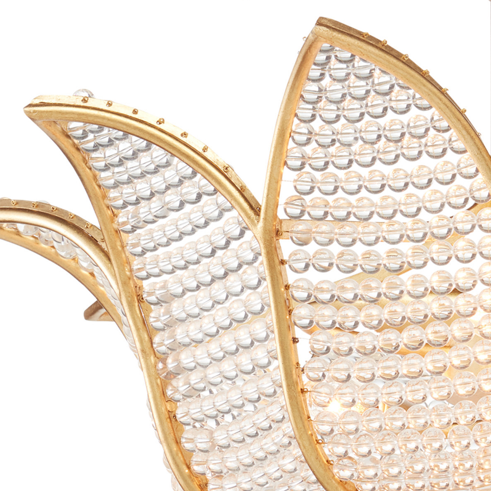 Люстра в форме тюльпана с лепестками из прозрачных стеклянных бусин Hanging Flowers