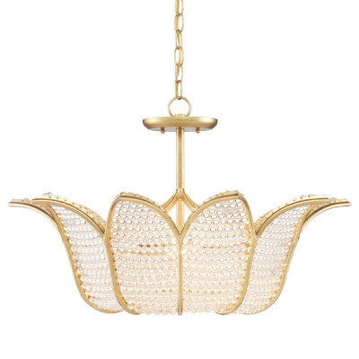 Люстра в форме тюльпана с лепестками из прозрачных стеклянных бусин Hanging Flowers