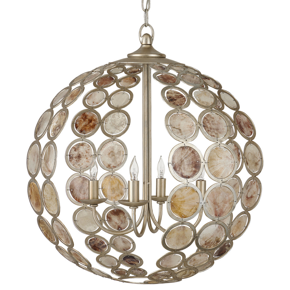 Люстра в форме шара с декором из круглых декоративных элементов Bright Shell Discs