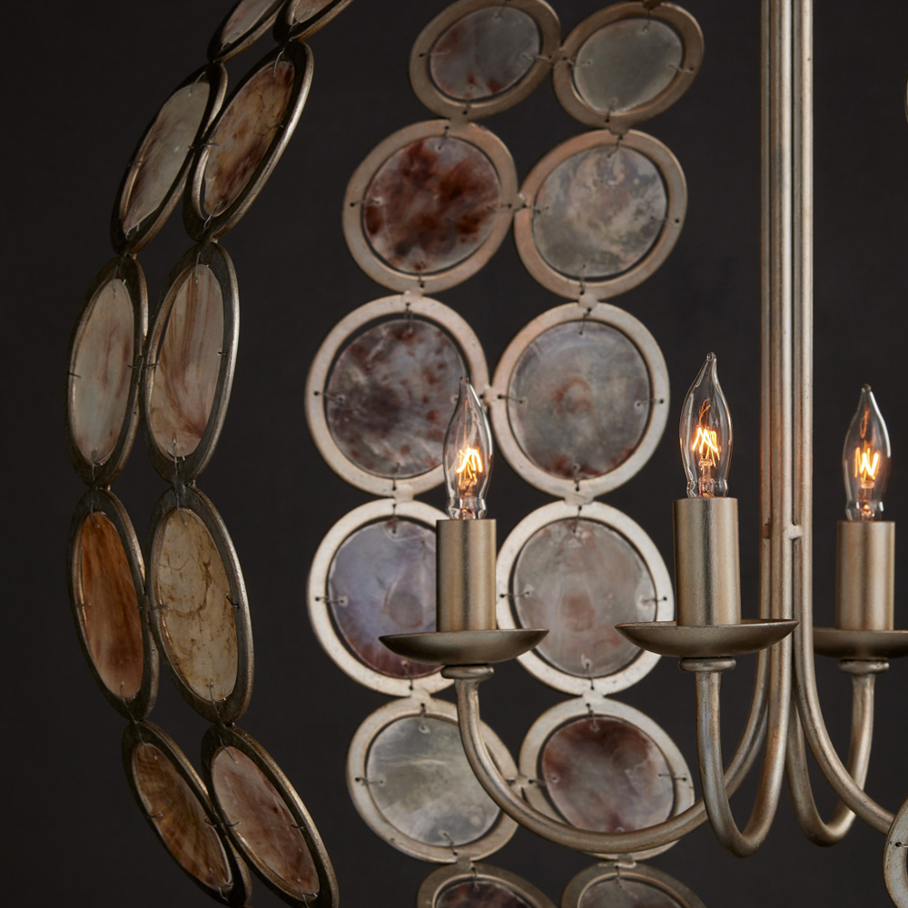 Люстра в форме шара с декором из круглых декоративных элементов Bright Shell Discs