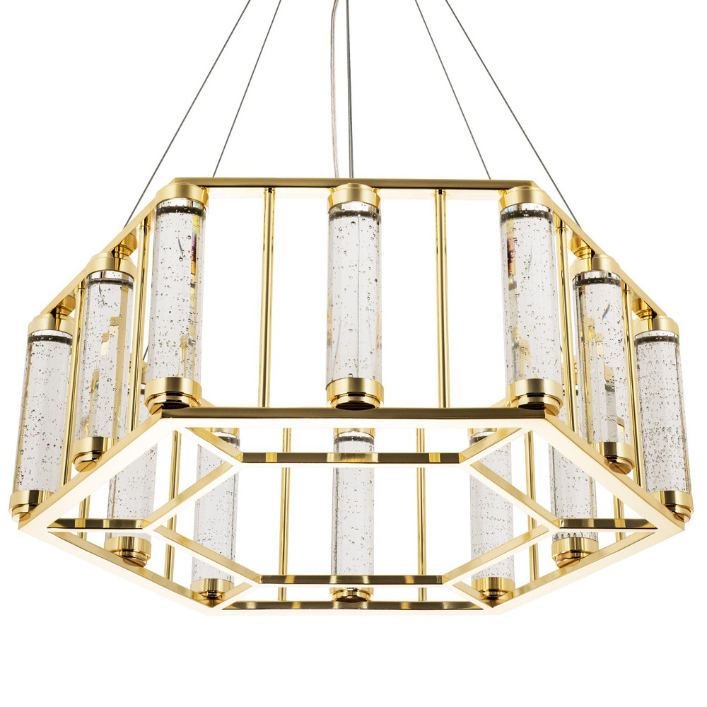 Люстра в форме шестиугольника с хрустальным декором Agace Crystal Chandelier