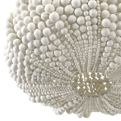 Люстра декорированная белыми деревянными бусинами White Wooden Beads Chandelier