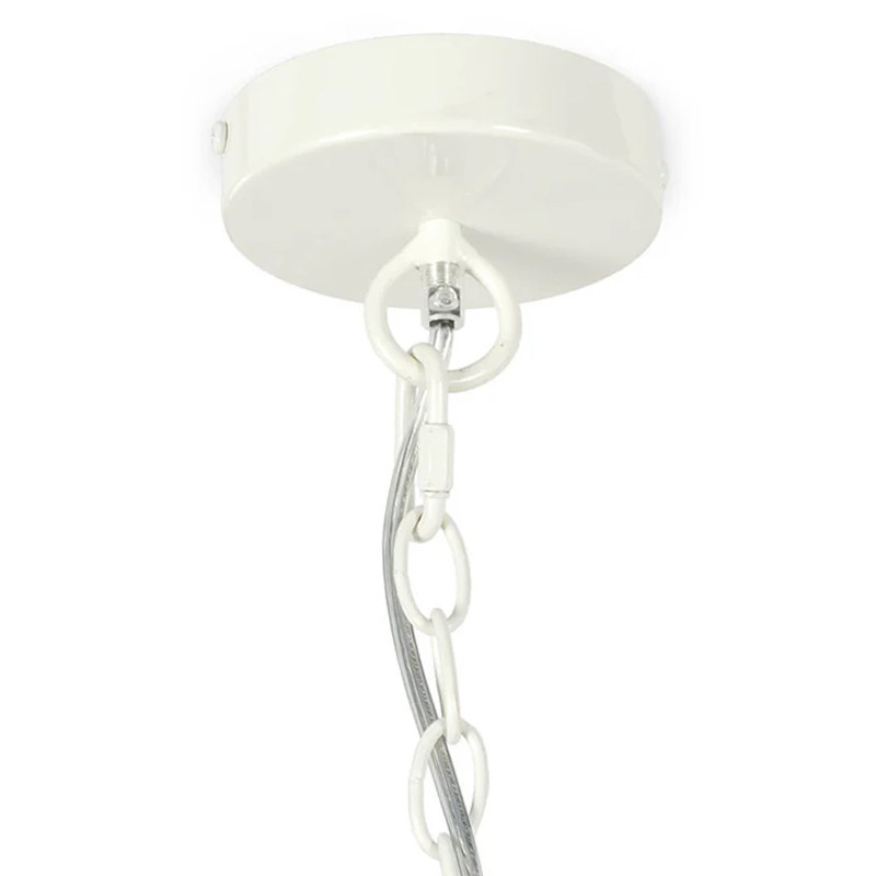 Люстра декорированная белыми деревянными бусинами White Wooden Beads Chandelier