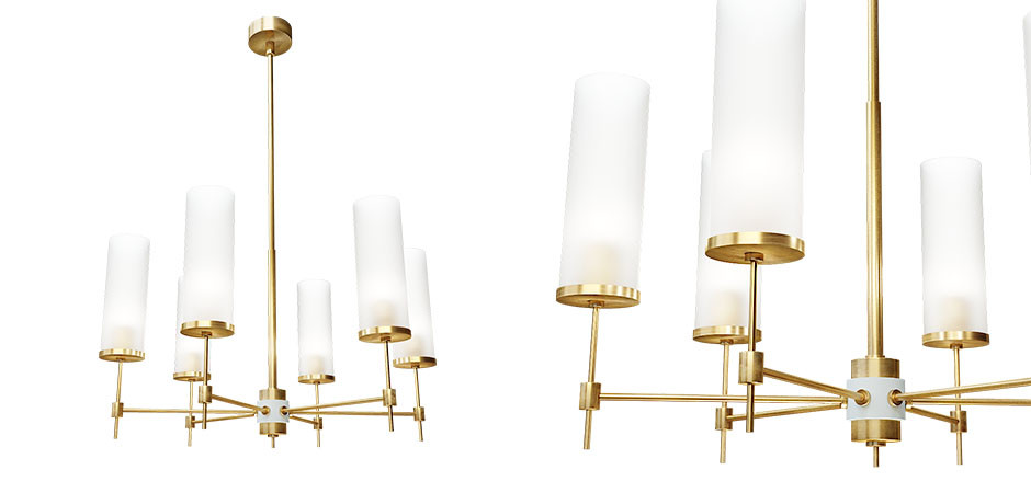 Люстра Дизайнерская Candle Holder из Сатинированной Латуни