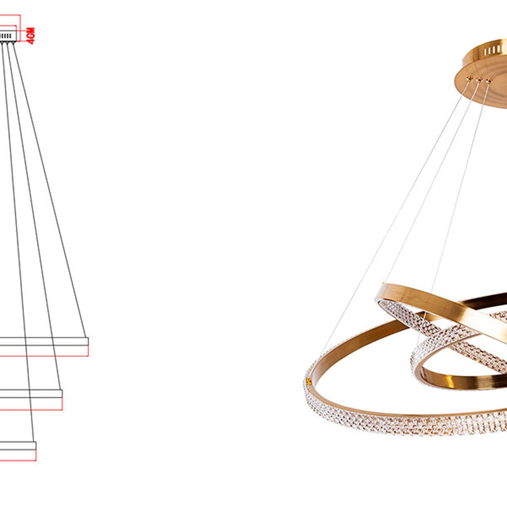 Люстра дизайнерская Gold Rings of Venus