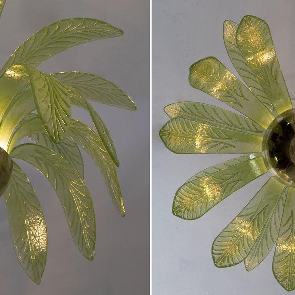 Люстра Дизайнерская Листья Пальмы Modern Chandelier with Palm Leaves