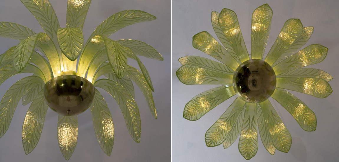 Люстра Дизайнерская Листья Пальмы Modern Chandelier with Palm Leaves