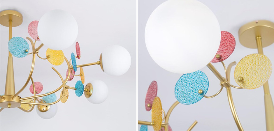 Люстра для низкого потолка MATISSE Multi glass 6 плафонов