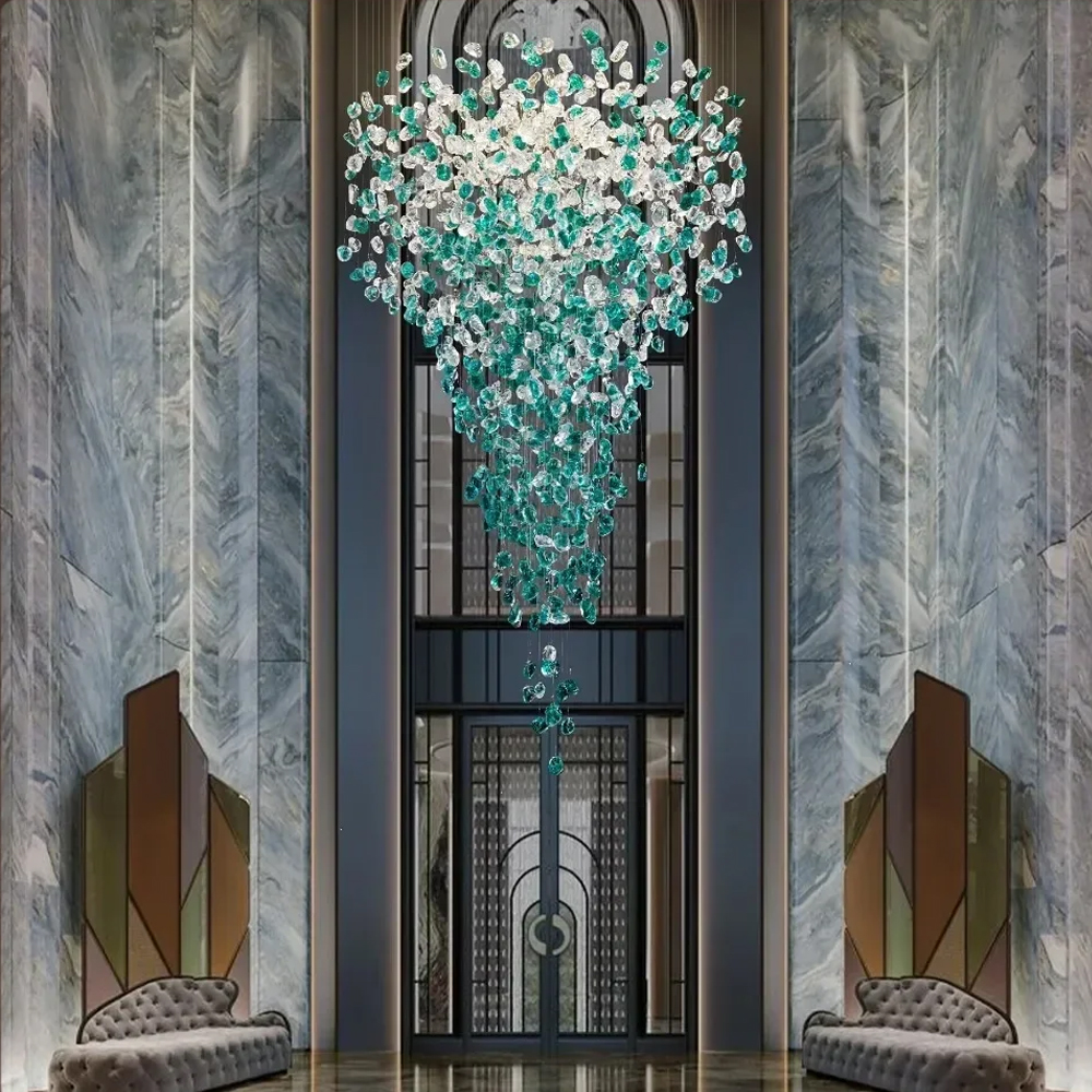 Люстра зеленая каскадная Green Light CascadeDroplet Chandelier