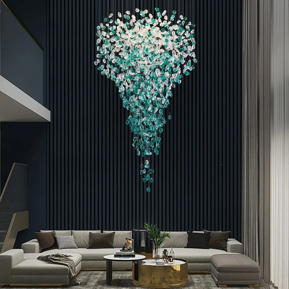 Люстра зеленая каскадная Green Light CascadeDroplet Chandelier