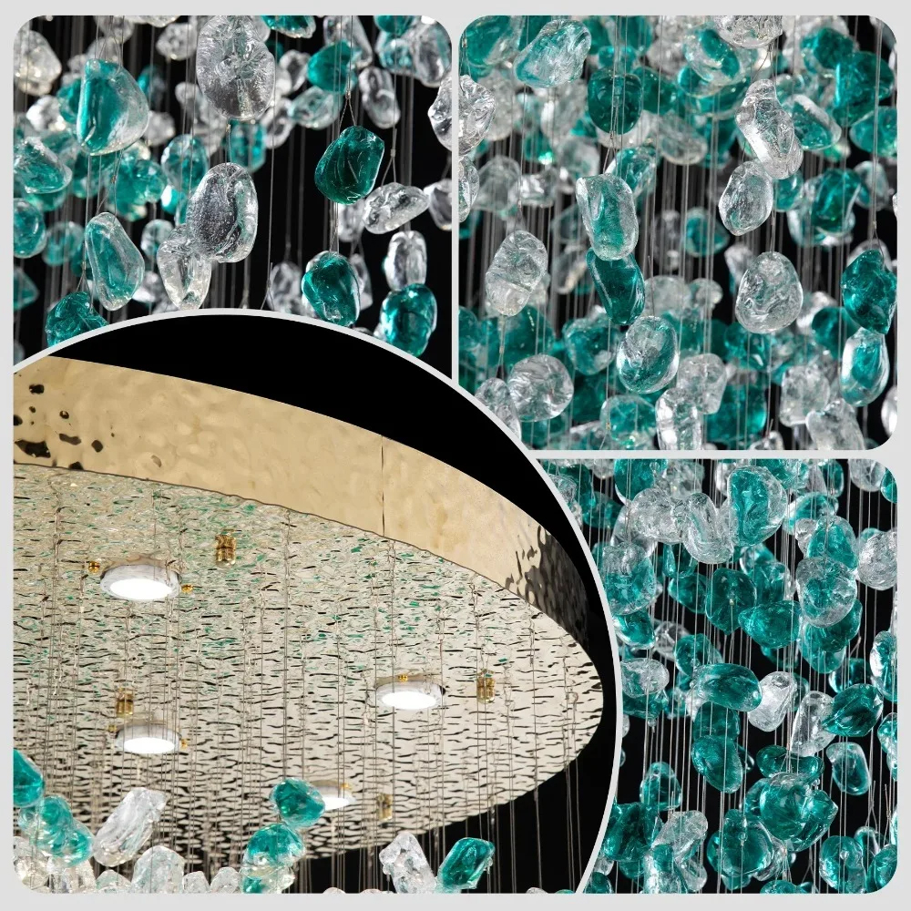 Люстра зеленая каскадная Green Light CascadeDroplet Chandelier